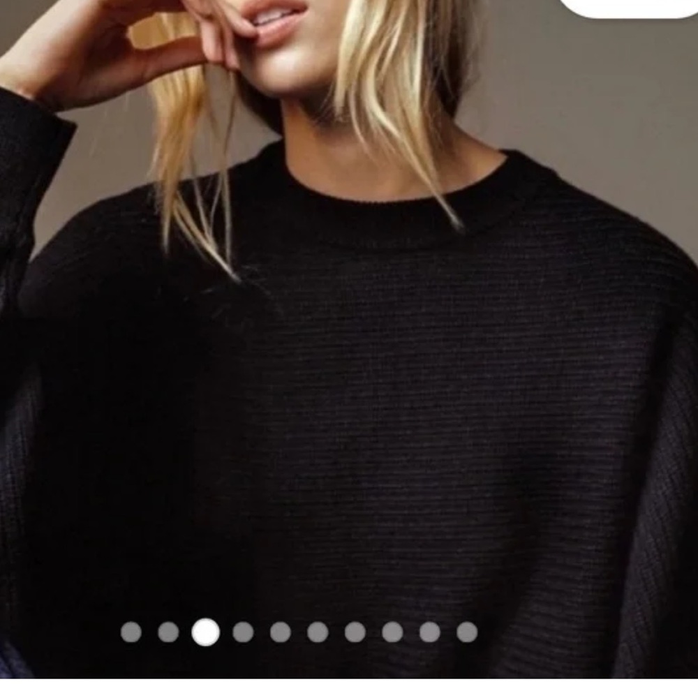 Wilfred Black Crew Neck Sweater Cozy Timeless Design